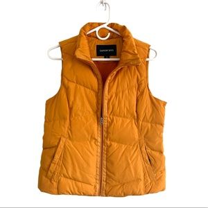 Land’s End Down Feather Mustard Yellow Puffer Vest Women’s Size Small 6/8